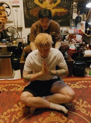 Sak Yant Designs Below the Waist Ed Sheeran Sak Yant Tattoo Blessing