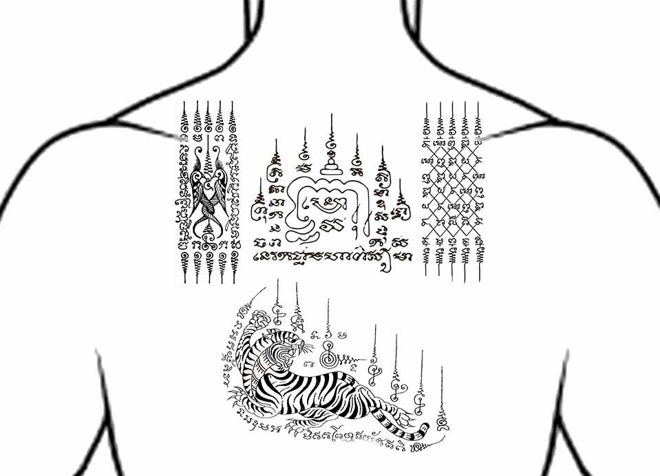 Sak Yant Cost and Prices Full Back Sak Yant Design Angelina