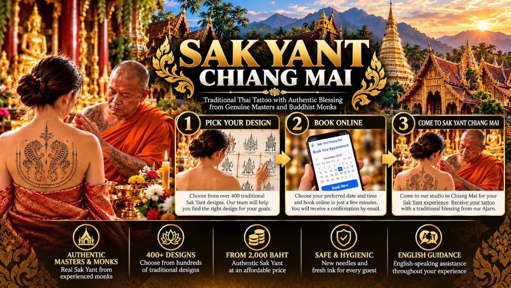 Real Sak Yant Tattoo with Blessing Online Booking Sak Yant Thai Tattoo