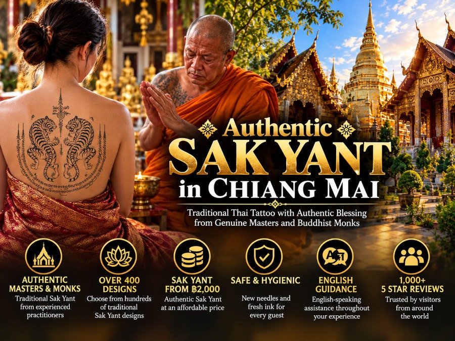 Real Sak Yant Tattoo with Blessing Real Sak Yant in Chiang Mai