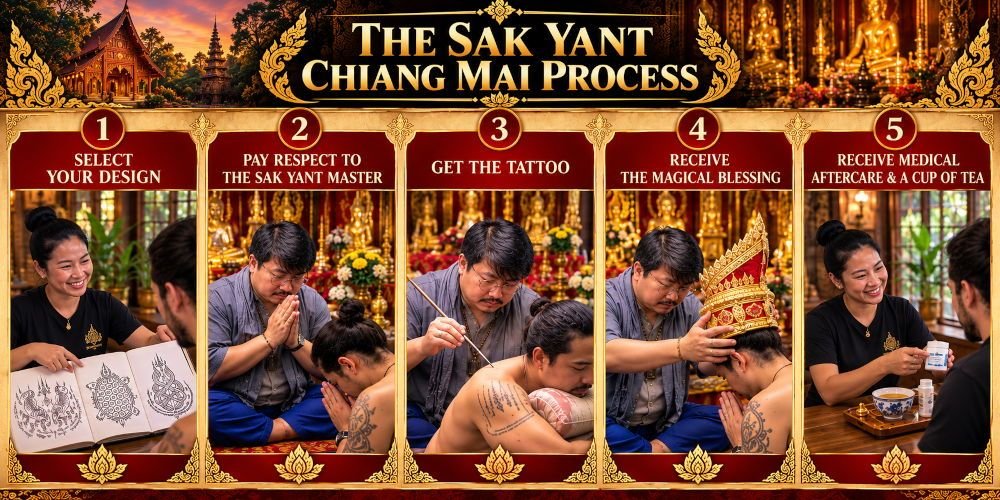 Sak Yant Tattoo Process