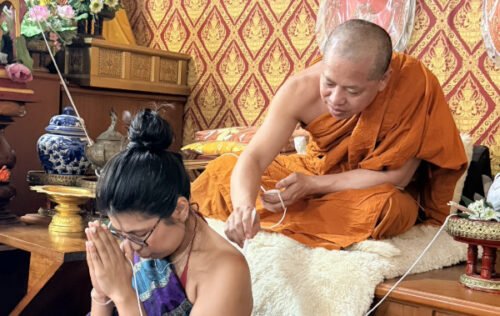 Sak Yant Tattoo by a Monk at a Temple Sak Yant Tattoo by a Monk at a Temple